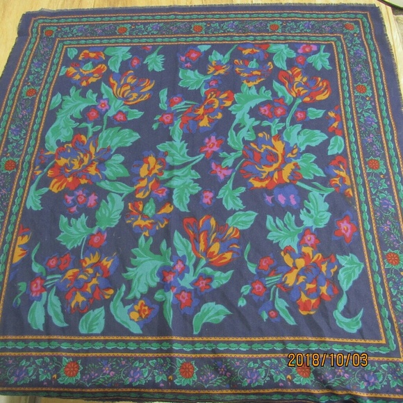 Vintage Challis by Berkshire Scarf 30" Floral - Picture 1 of 2